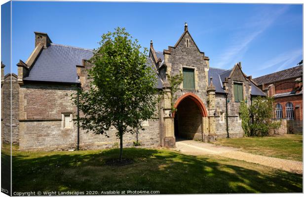 Quarr Abbey Stables Isle Of Wight Canvas Print by Wight Landscapes