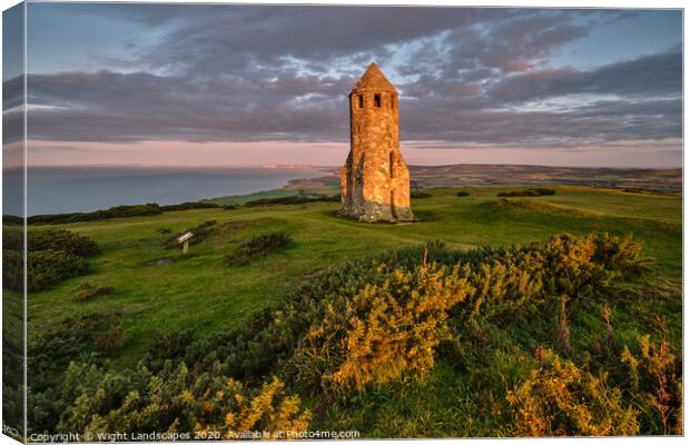 St Catherines Oratory Canvas Print by Wight Landscapes