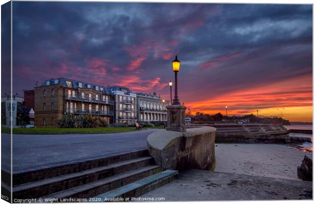 Ryde Western Gardens Sunset Canvas Print by Wight Landscapes