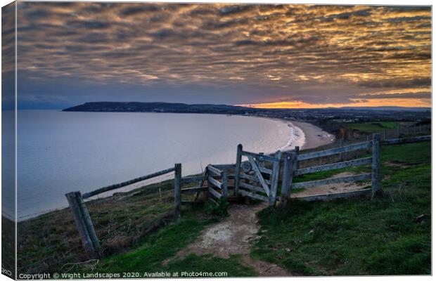 Sandown Bay Sunset Canvas Print by Wight Landscapes
