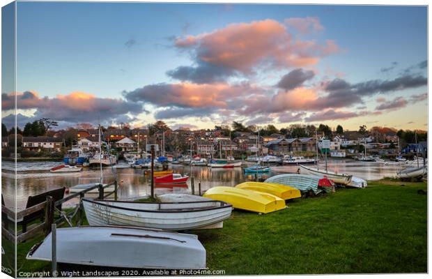 Wootton Creek Dinghy Park Canvas Print by Wight Landscapes