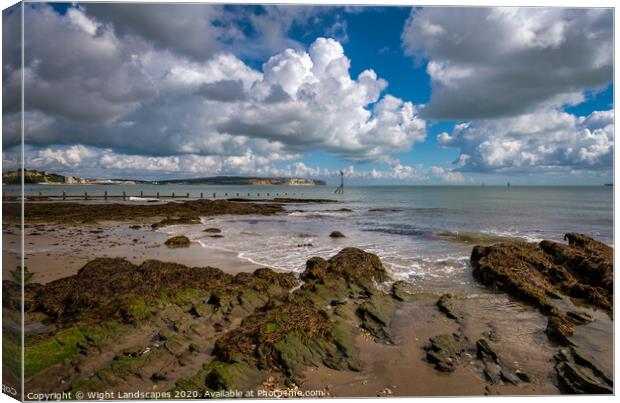 Small Hope Beach Shanklin Canvas Print by Wight Landscapes