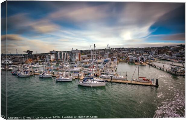 Shepards Marina Isle Of Wight Canvas Print by Wight Landscapes
