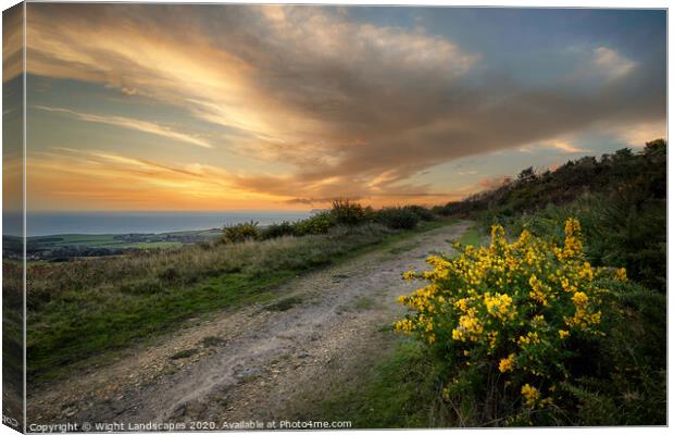Mottistone Common Sunset Canvas Print by Wight Landscapes