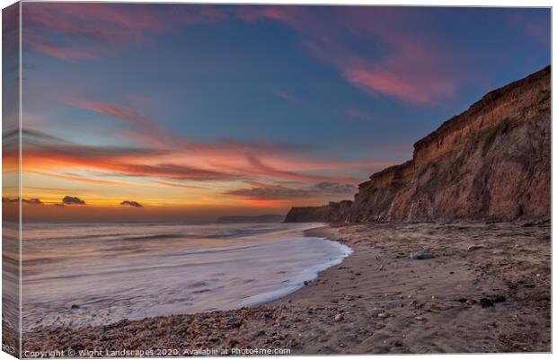 Brook Bay Sunset Canvas Print by Wight Landscapes