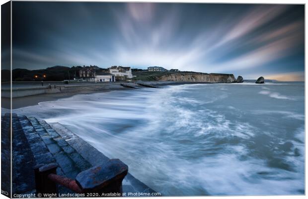 Stormy Freshwater Bay Canvas Print by Wight Landscapes