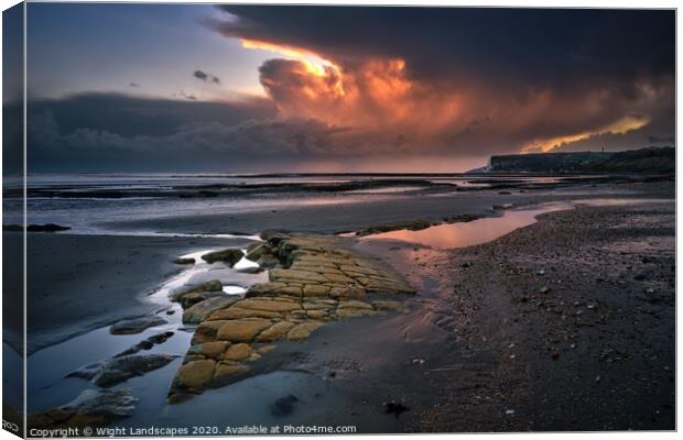 Foreland Sunset Bembridge Canvas Print by Wight Landscapes
