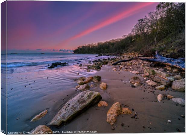Dusk At Priory Bay Canvas Print by Wight Landscapes