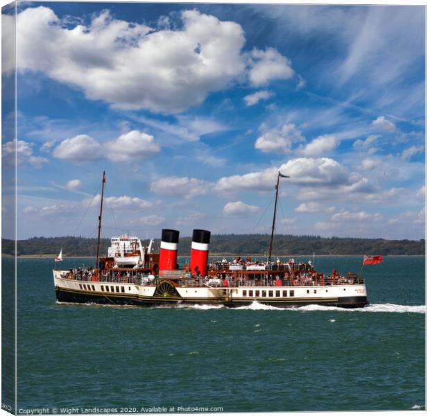 PS Waverley In The Solent Canvas Print by Wight Landscapes