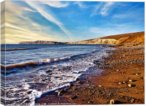 Christmas At Compton Bay Canvas Print by Wight Landscapes