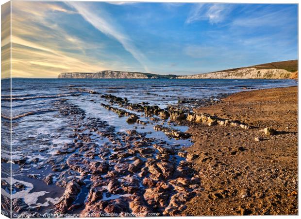 Christmas Day At Compton Bay Canvas Print by Wight Landscapes