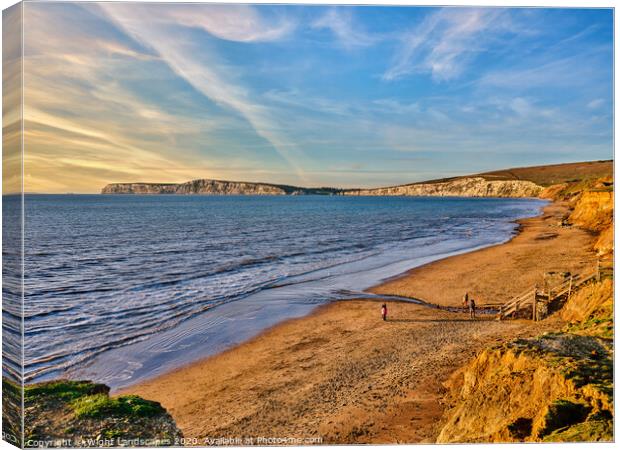 Compton Bay Beach Canvas Print by Wight Landscapes