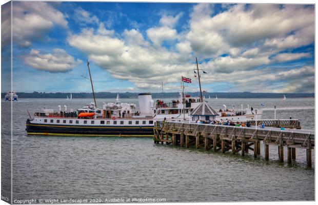 MV Balmoral At Yarmouth Pier Canvas Print by Wight Landscapes