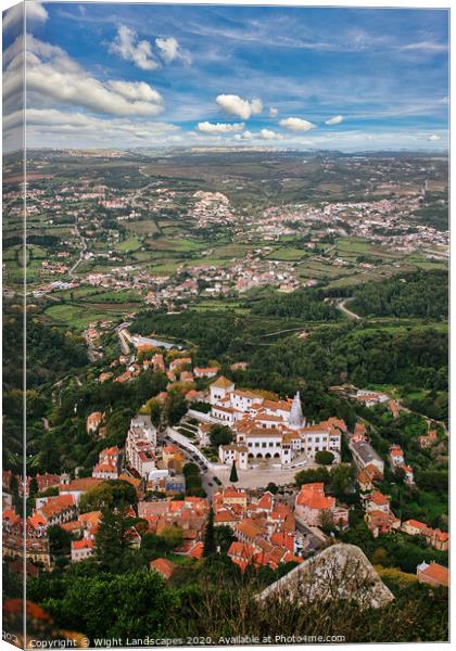 Sintra and The Palácio Nacional de Sintra Canvas Print by Wight Landscapes