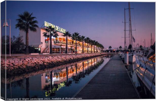 Lagos Marina At Dusk Canvas Print by Wight Landscapes