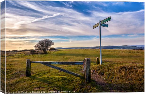 Ventnor Down Isle Of Wight Canvas Print by Wight Landscapes