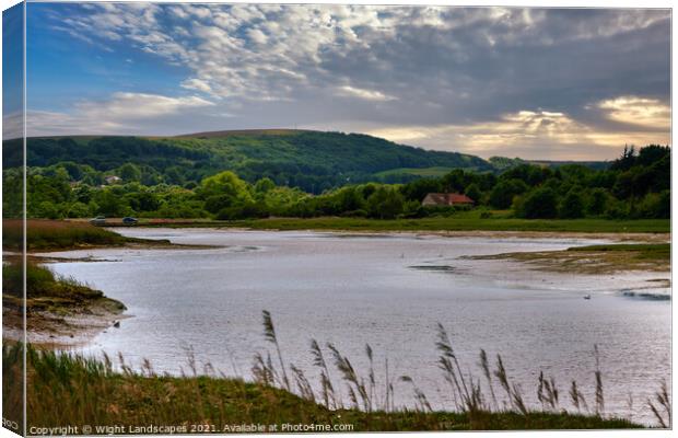 River Yar Isle Of Wight Canvas Print by Wight Landscapes