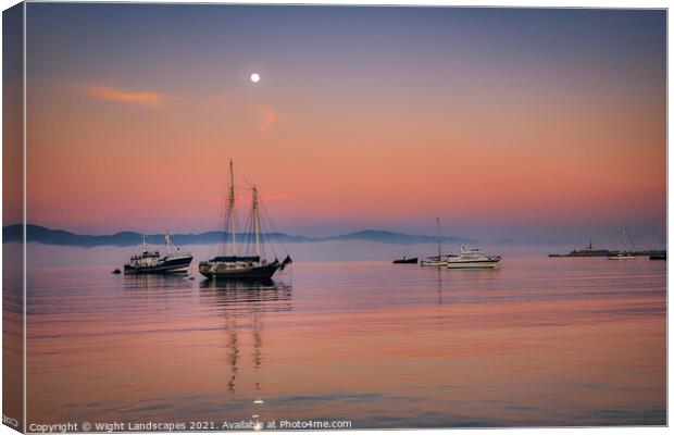 Dawn In The Bay Canvas Print by Wight Landscapes