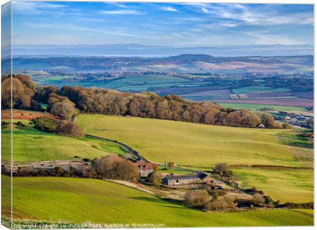 St Catherines To The Solent Canvas Print by Wight Landscapes