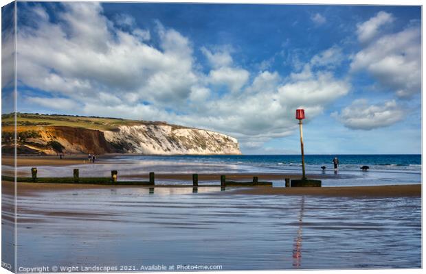 Sandown Beach Isle Of Wight Canvas Print by Wight Landscapes