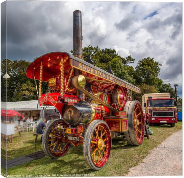 The Lion Steam Traction Engine Canvas Print by Wight Landscapes
