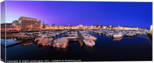 Marina de Faro at Night Canvas Print by Wight Landscapes