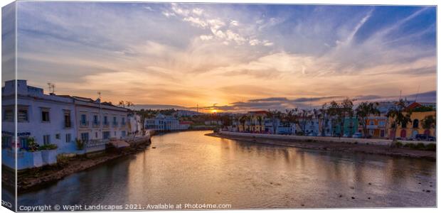 Sunset Over The Rio Galao Tavira Portugal Canvas Print by Wight Landscapes
