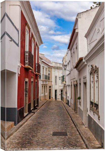 Backstreets Of Tavira Canvas Print by Wight Landscapes