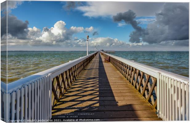 Yarmouth Pier Isle Of Wight Canvas Print by Wight Landscapes