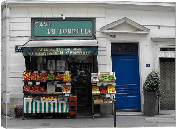 Oldfashioned retail store in Paris Canvas Print by Jutta Klassen