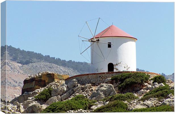 Greek windmill Canvas Print by Jutta Klassen