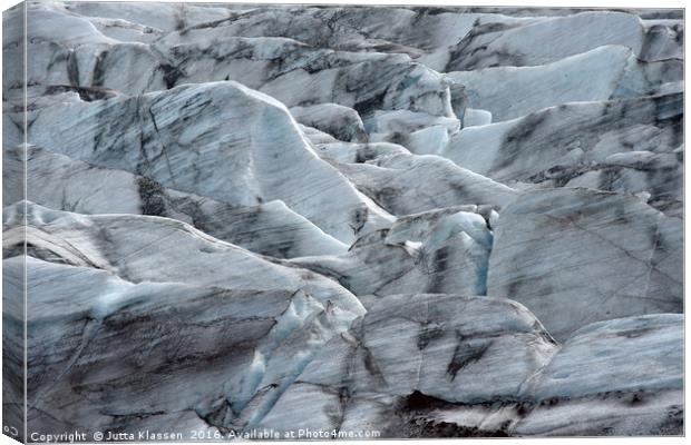 Svinafellsjokull glacier ice Canvas Print by Jutta Klassen