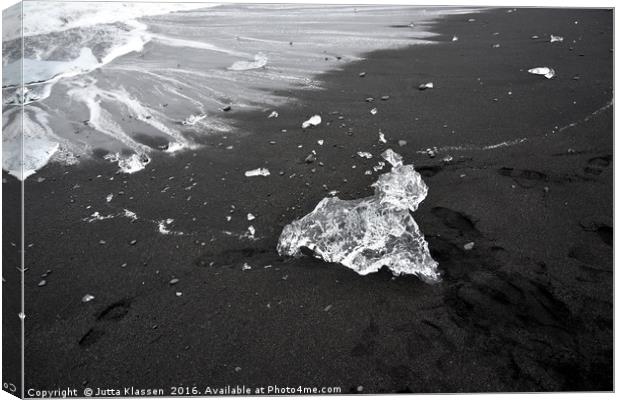 Ice animal walking onto the beach Canvas Print by Jutta Klassen