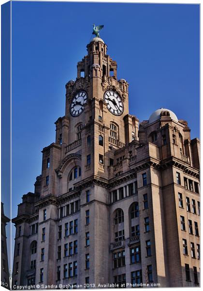 The Liver Birds Liverpool Canvas Print by Sandra Buchanan