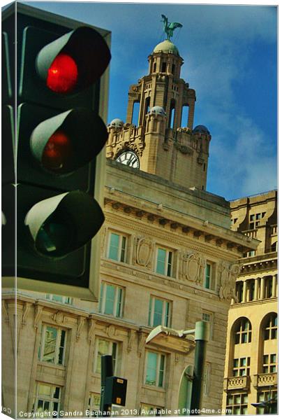 Caught At The Lights Canvas Print by Sandra Buchanan