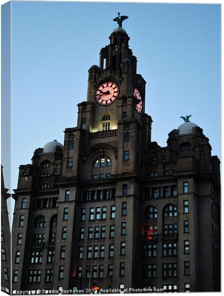 Liverpool Royal Liver Building Canvas Print by Sandra Buchanan