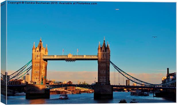  Blue Skys Over Tower Bridge Canvas Print by Sandra Buchanan