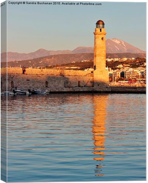  Réthymno Lighthouse Crete Canvas Print by Sandra Buchanan