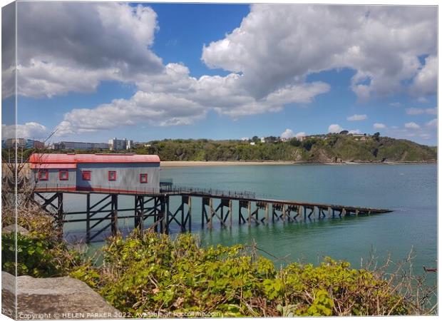 Old Lifeboat Station in Tenby Canvas Print by HELEN PARKER