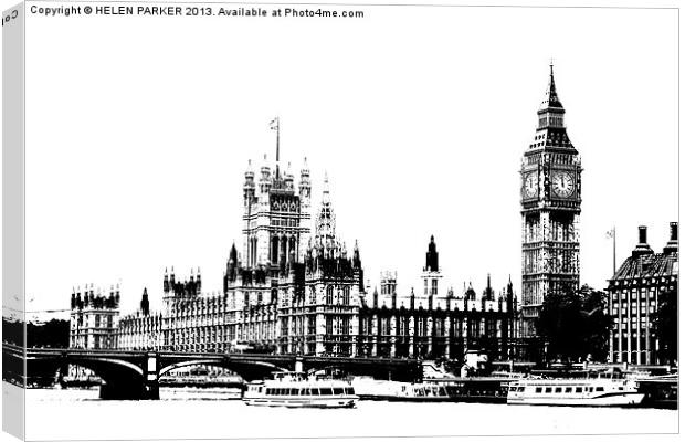 Houses of Parliament Canvas Print by HELEN PARKER