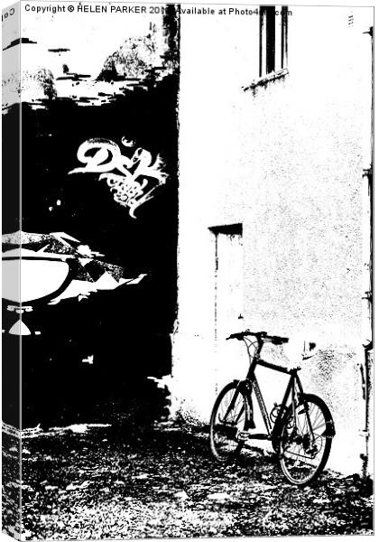 Abandoned Bike Canvas Print by HELEN PARKER
