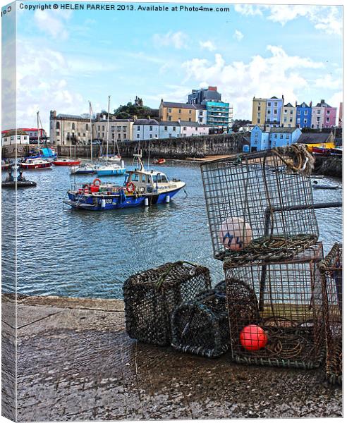 Harbour at Tenby Canvas Print by HELEN PARKER