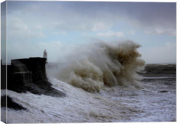 Porthcawl storm  Canvas Print by HELEN PARKER