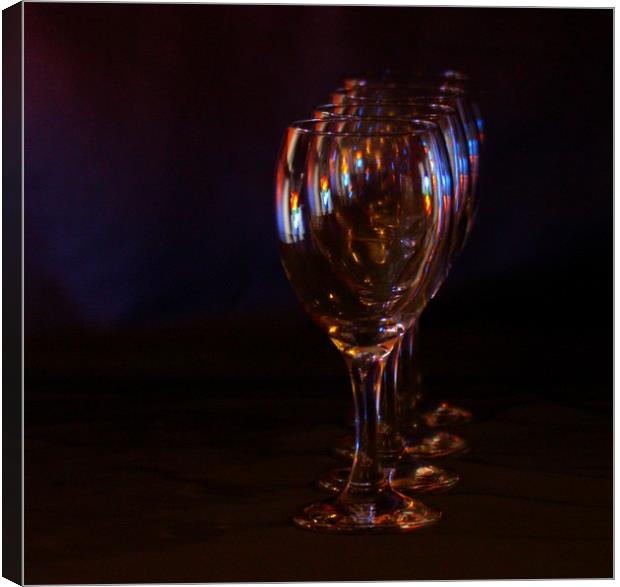 Light and Wineglasses Canvas Print by HELEN PARKER