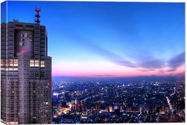 Tokyo Metropolitan Government Building Sunset Canvas Print by Duane Walker