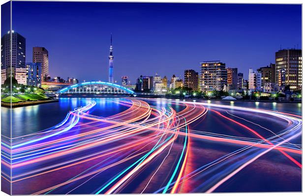 Rush Hour On Sumida River Canvas Print by Duane Walker