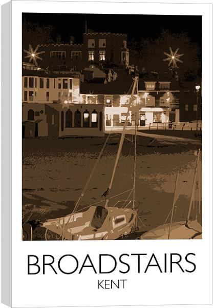 Broadstairs, Kent, railway print, beach Canvas Print by Karen Slade