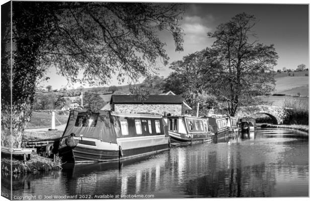 Narrowboats on Brecon Canal Canvas Print by Joel Woodward