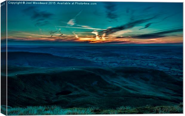 Sunset From Pen Y Fan Brecon Beacons Canvas Print by Joel Woodward