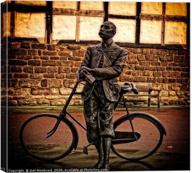 Elgar the Sunbeam Bicycle Man Canvas Print by Joel Woodward
